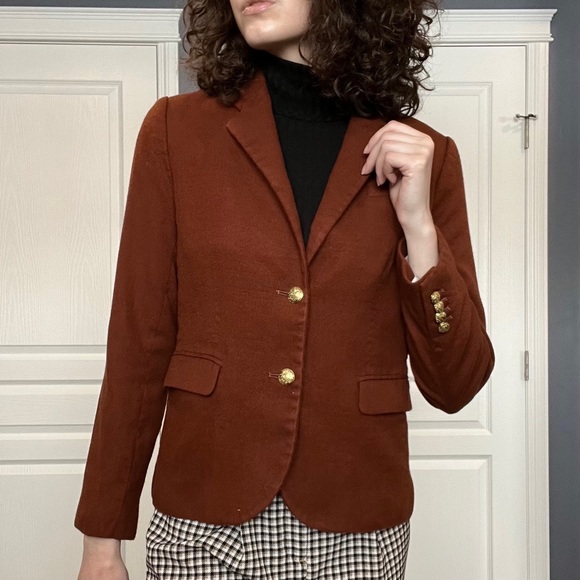 J-Crew Brown Wool Schoolboy Style Blazer - Picture 2 of 7